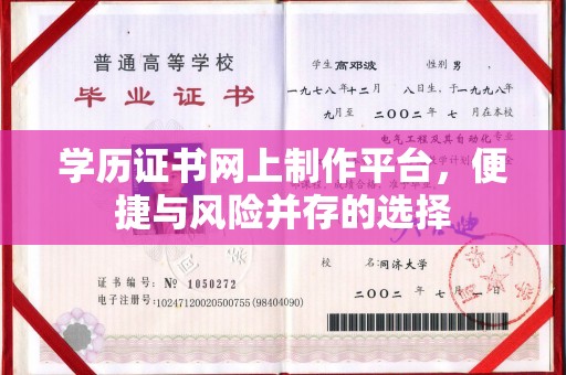 正阳学历证书网上制作平台，便捷与风险并存的选择
